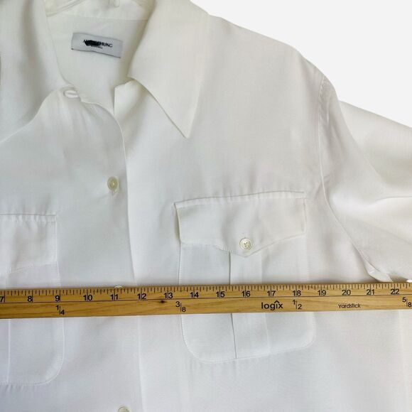 Madewell Alexa Chung White Shirt L Button-Up Pockets Sexy Glam Minimalist Preppy - Picture 6 of 9